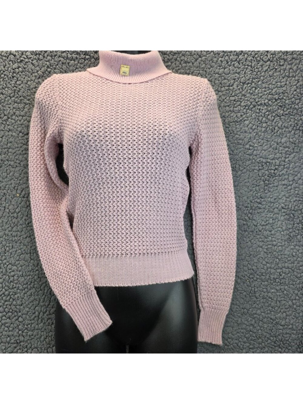 Vintage Paddle Saddle Turtleneck Pullover Sweater S Pink Deadstock Preppy Retro